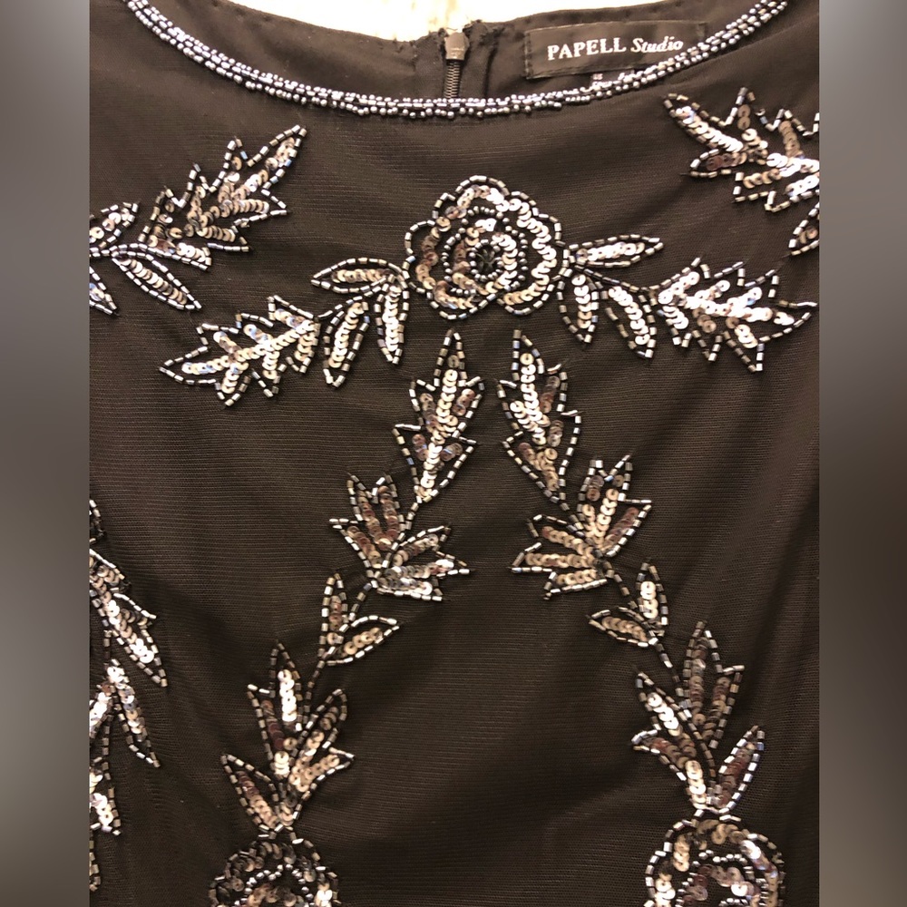 Adrianna Papell Studio Black Beaded Gown - Picture 14 of 14
